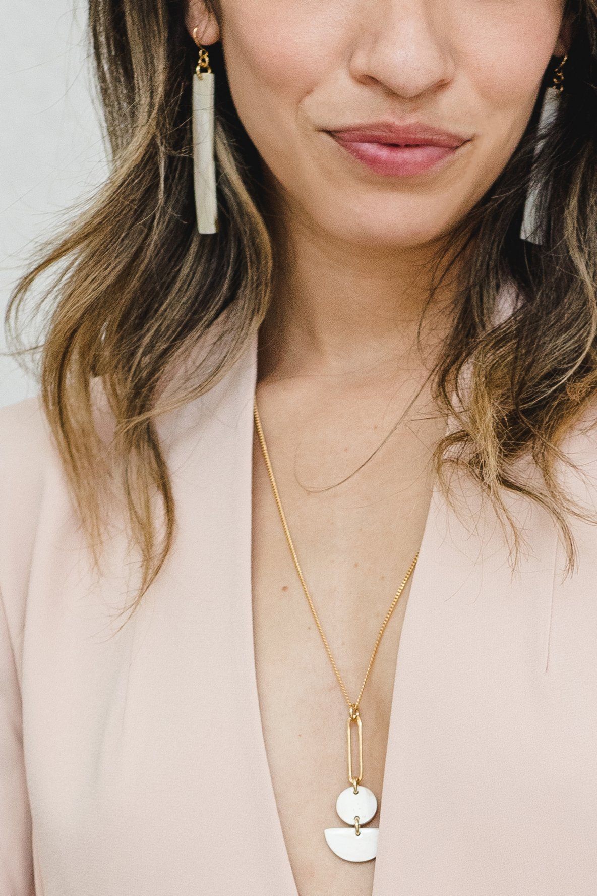 Pin & Geo Pendant Necklace