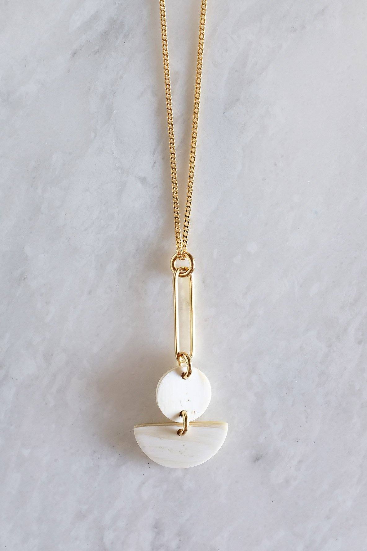 Pin & Geo Pendant Necklace