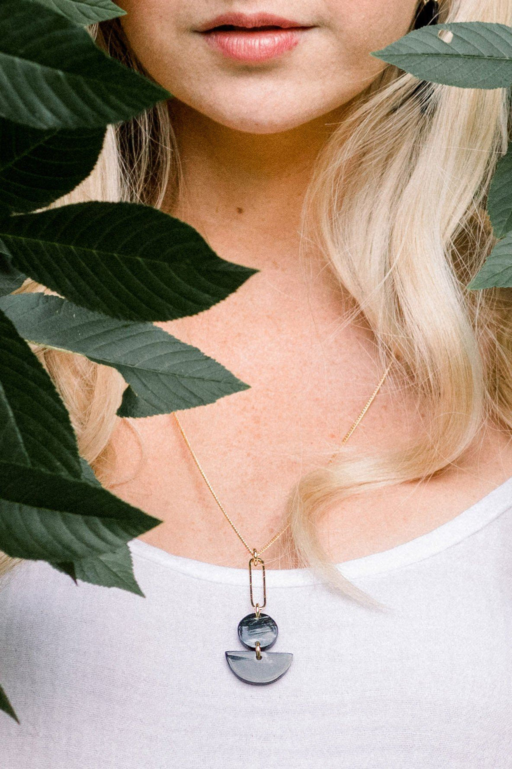 Pin & Geo Pendant Necklace