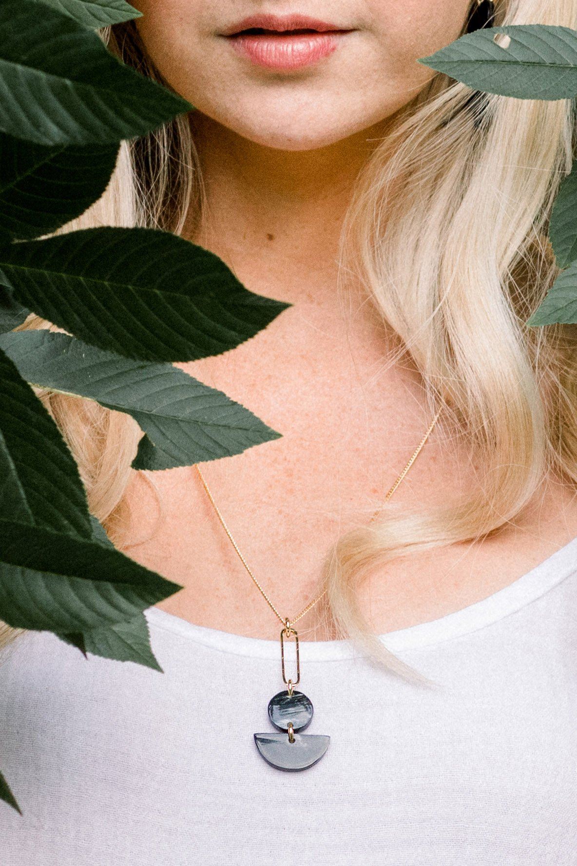 Pin & Geo Pendant Necklace