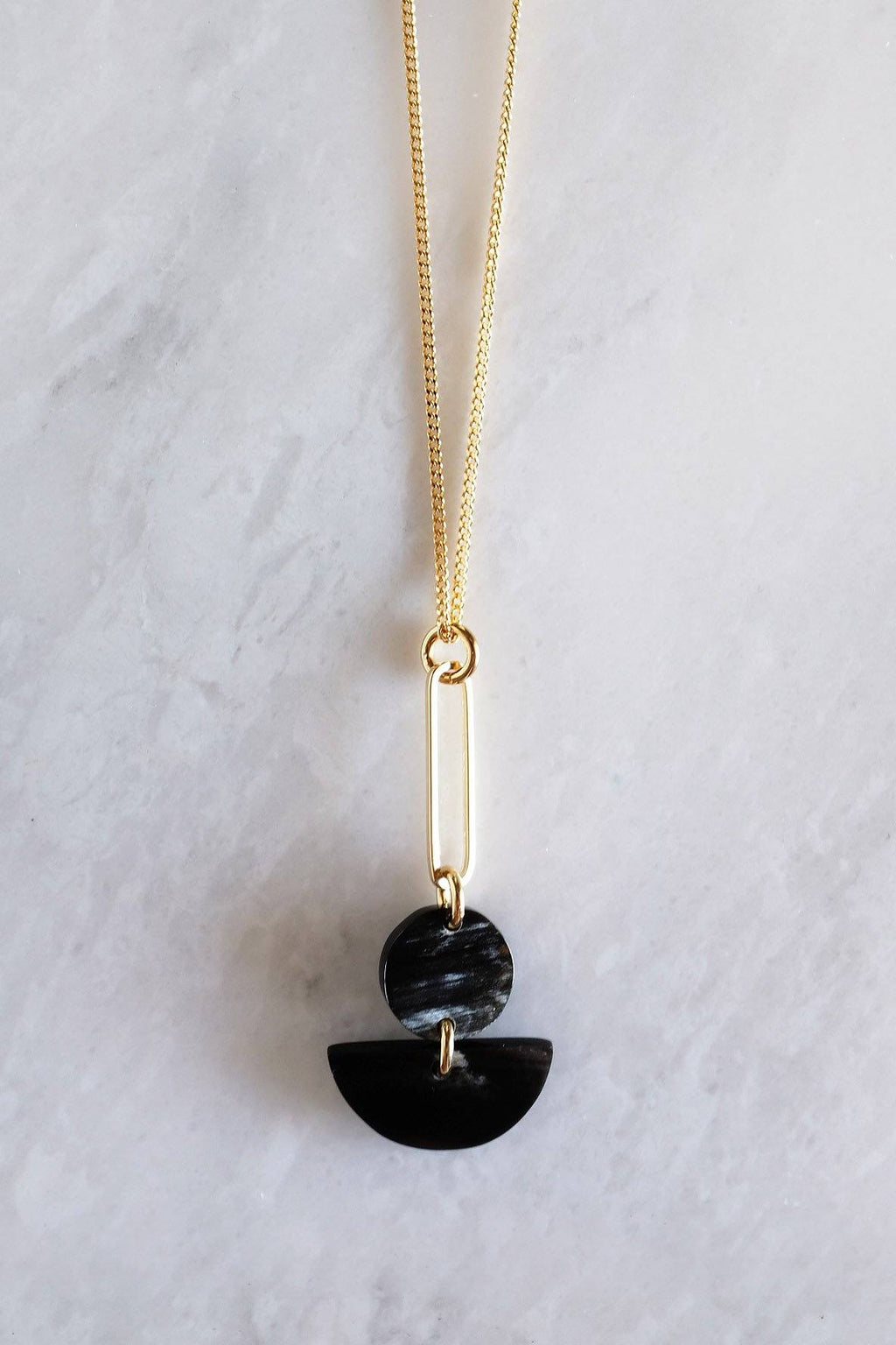 Pin & Geo Pendant Necklace