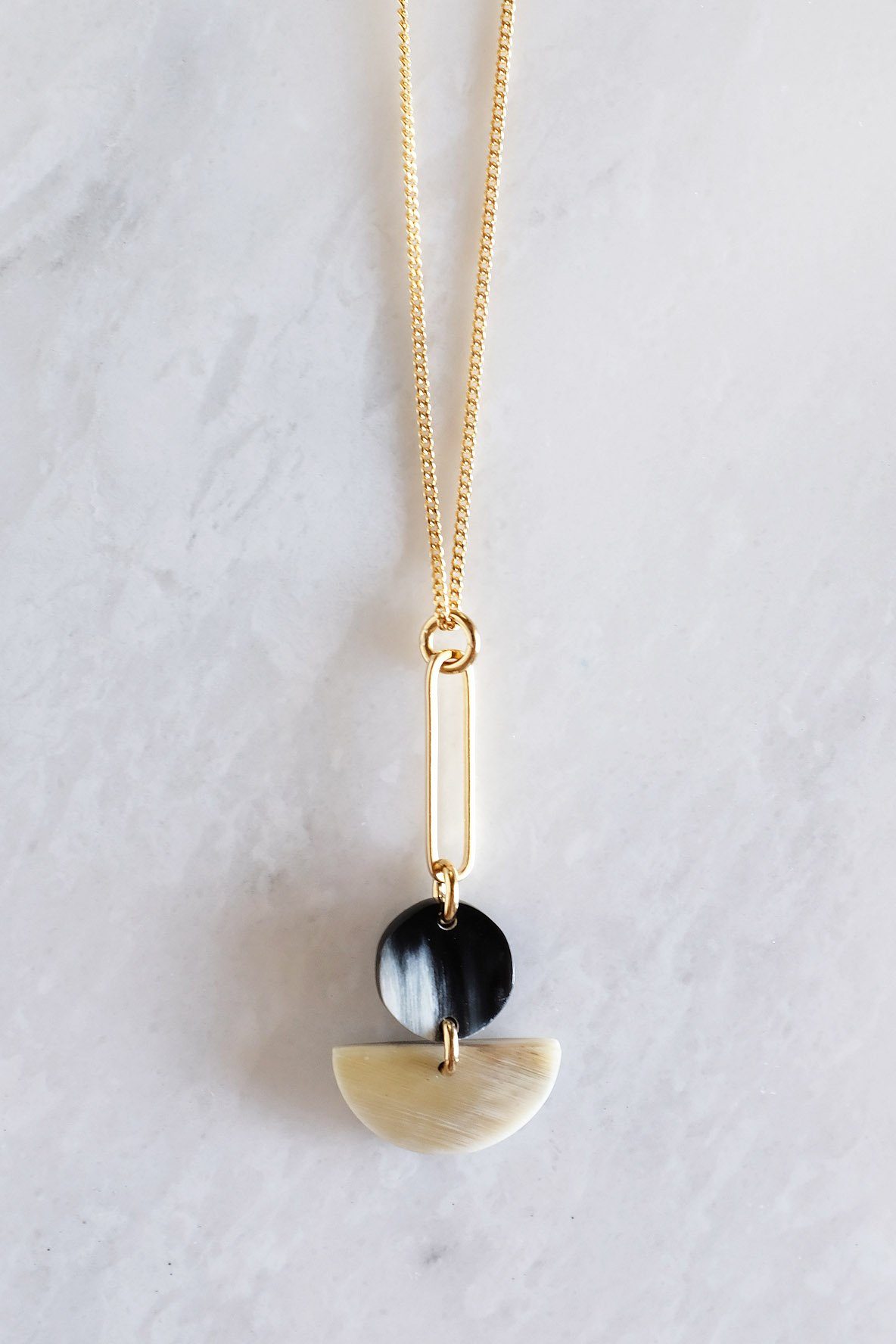 Pin & Geo Pendant Necklace
