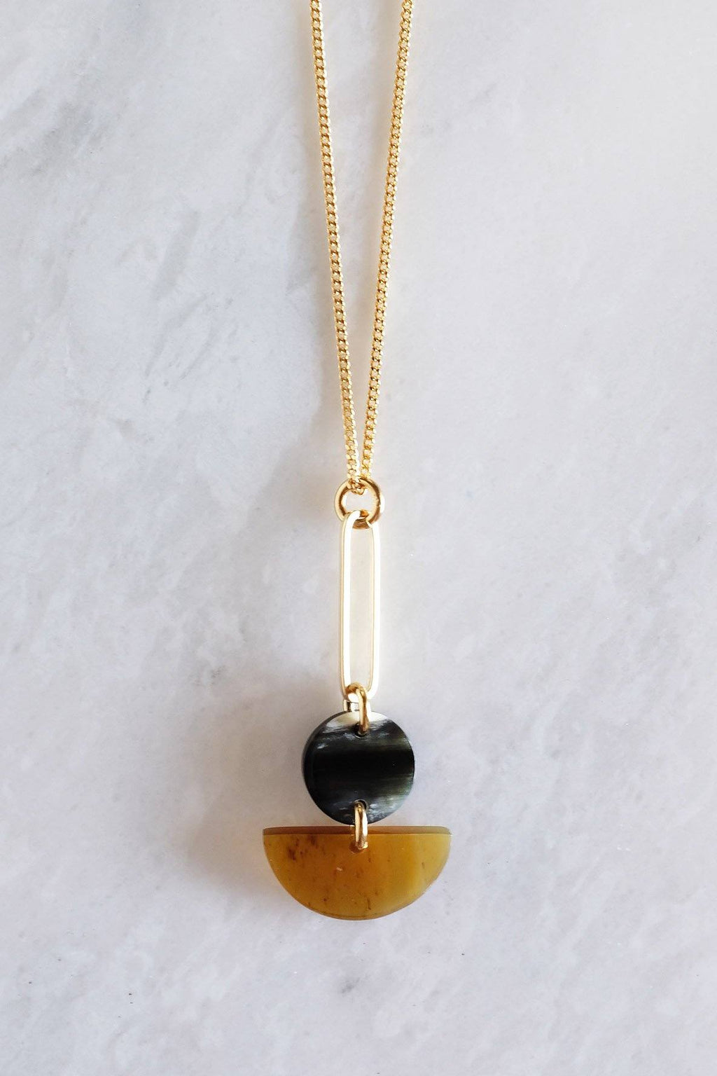Pin & Geo Pendant Necklace