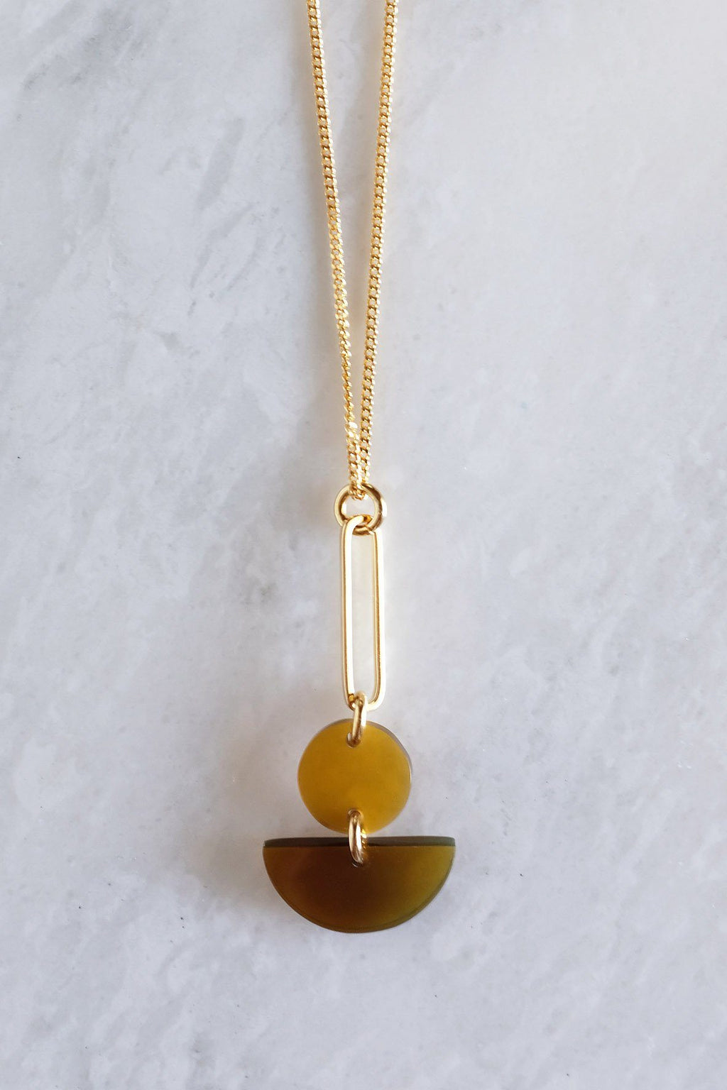 Pin & Geo Pendant Necklace