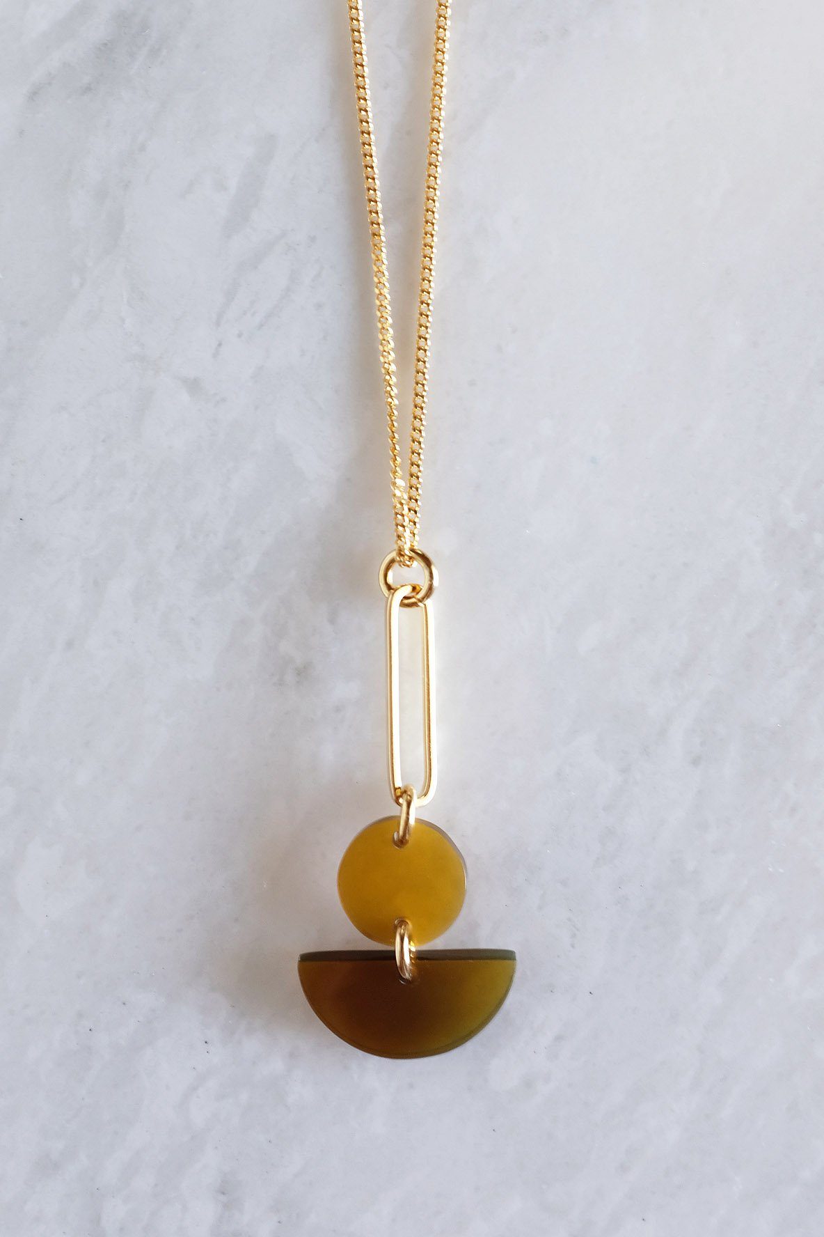 Pin & Geo Pendant Necklace