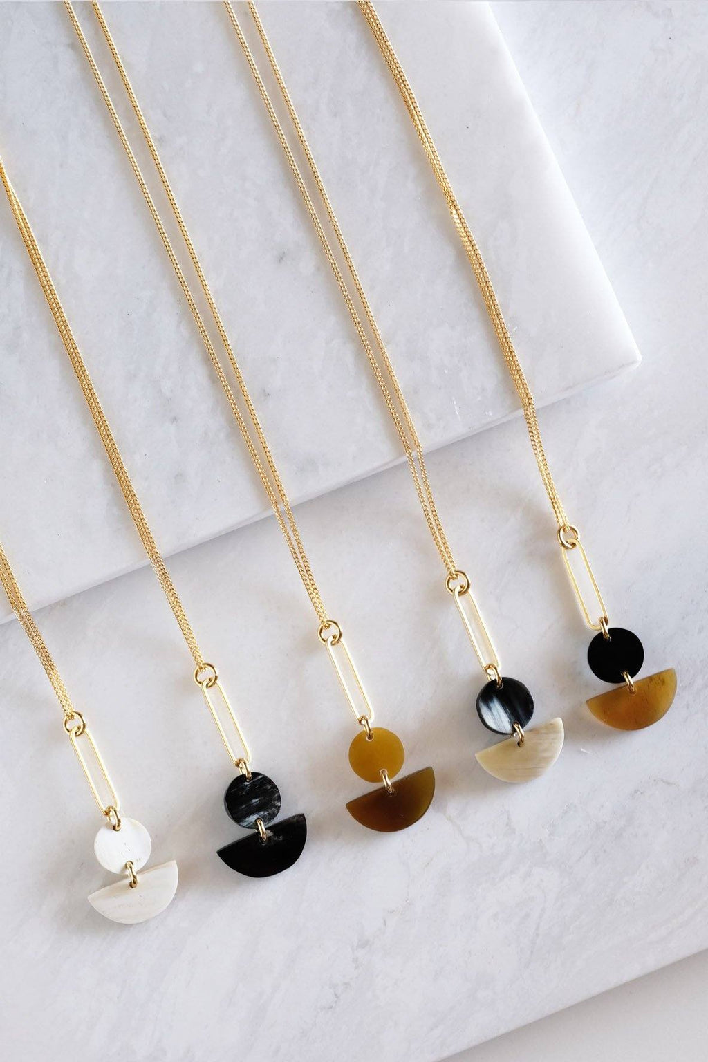 Pin & Geo Pendant Necklace