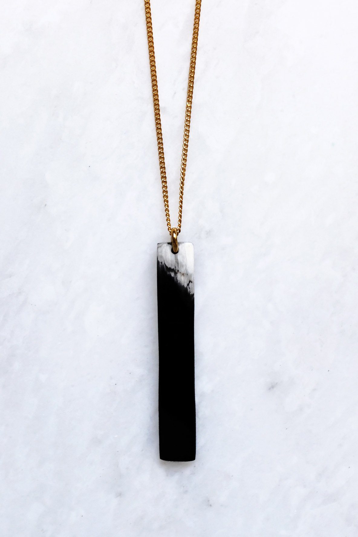 Buffalo Horn Bar Pendant Necklace