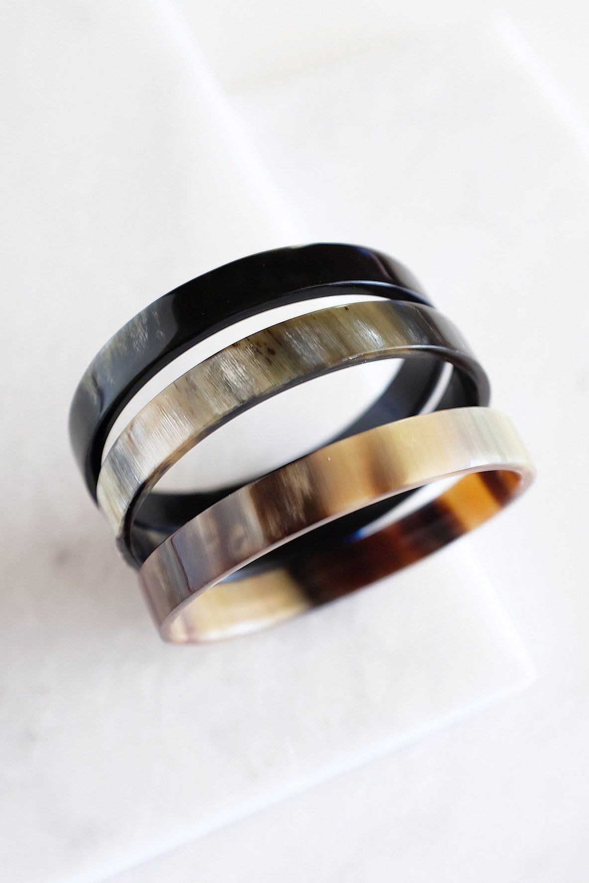 Buffalo Horn Bangle Bracelet (3pcs)