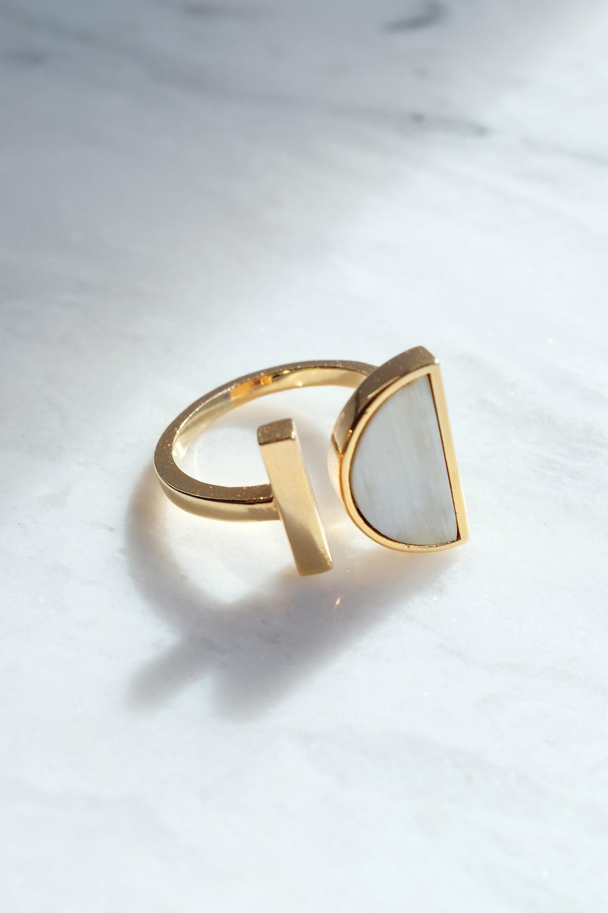 Buffalo Horn Crescent and Bar Ring